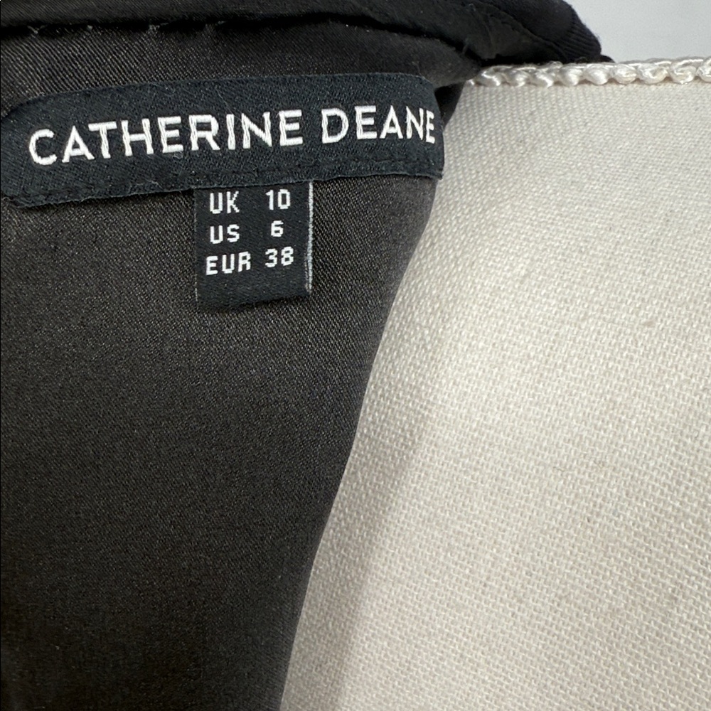 CATHERINE DEANE Size 6 Black Rayon Blend Cut Out Sleeveless Below Knee Dress - Picture 7 of 8